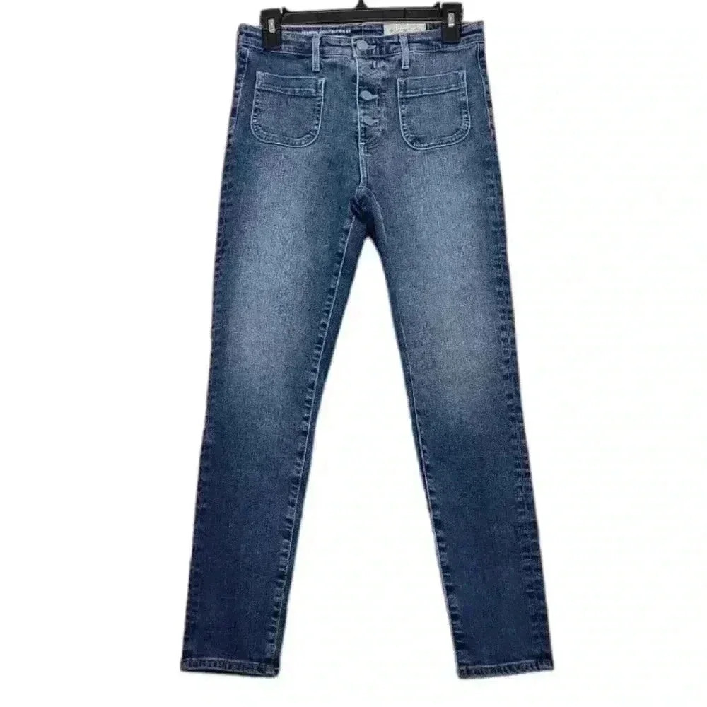 AG Adriano Goldschmied Anthropologie Vintage Stevie Ankle Button Fly Jeans 27R